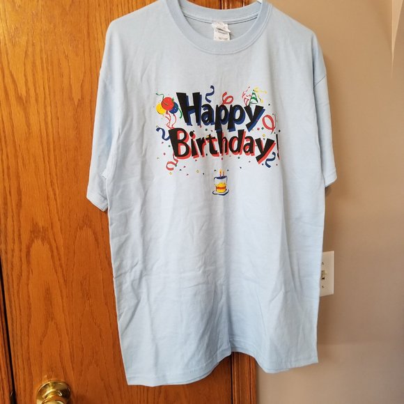❤️🛍️Super Closet Clear NWOT "Happy Birthday" 80 EH? Unisex T Shirt Size L❤️🛍️ - Picture 3 of 9